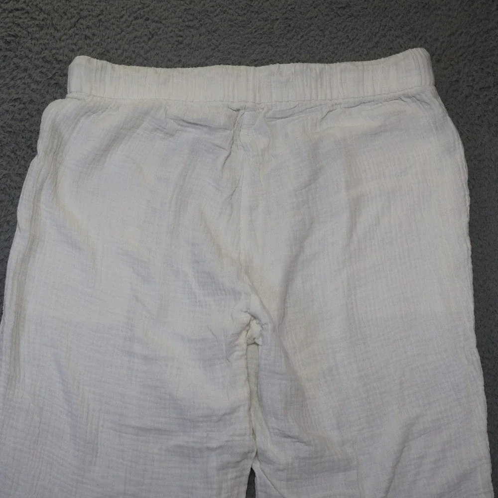 Madewell White Cotton Double Gauze Pull On Tassel Drawstring Pants Mens Medium